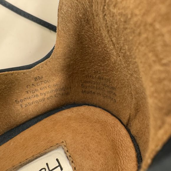 HALOGEN Perforated Suede Lasercut Lace Up Ballet Flats Shoes Size 8‎ Black - Picture 7 of 8